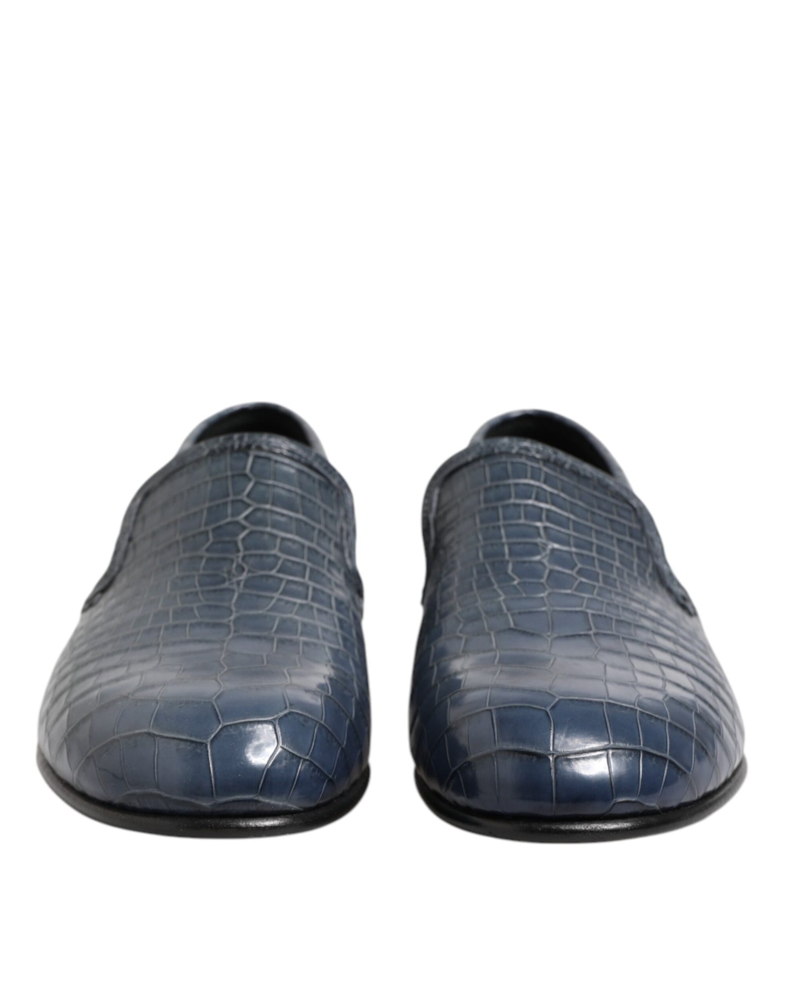 Mocassins à enfiler en cuir exotique bleu Dolce &amp; Gabbana pour hommes