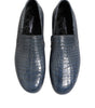 Mocassins à enfiler en cuir exotique bleu Dolce &amp; Gabbana pour hommes