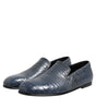 Mocassins à enfiler en cuir exotique bleu Dolce &amp; Gabbana pour hommes