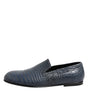 Mocassins à enfiler en cuir exotique bleu Dolce &amp; Gabbana pour hommes