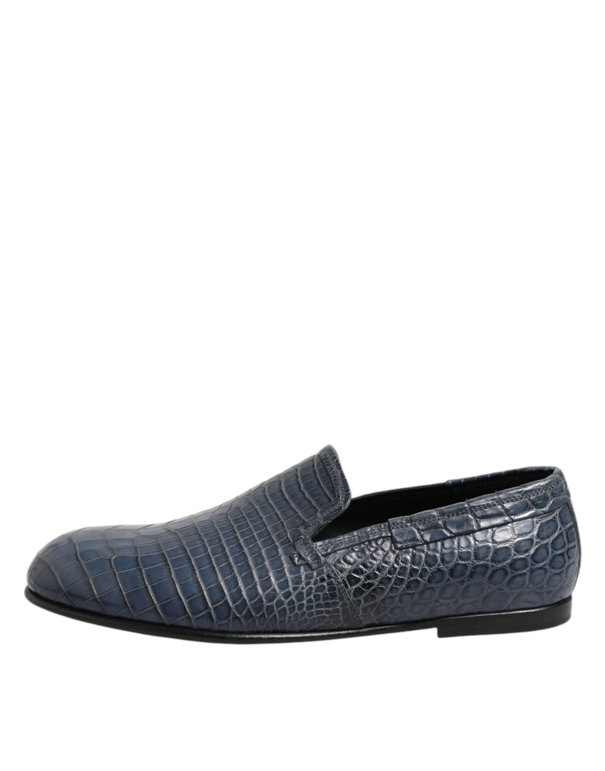 Mocassins à enfiler en cuir exotique bleu Dolce &amp; Gabbana pour hommes