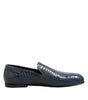 Mocassins à enfiler en cuir exotique bleu Dolce &amp; Gabbana pour hommes