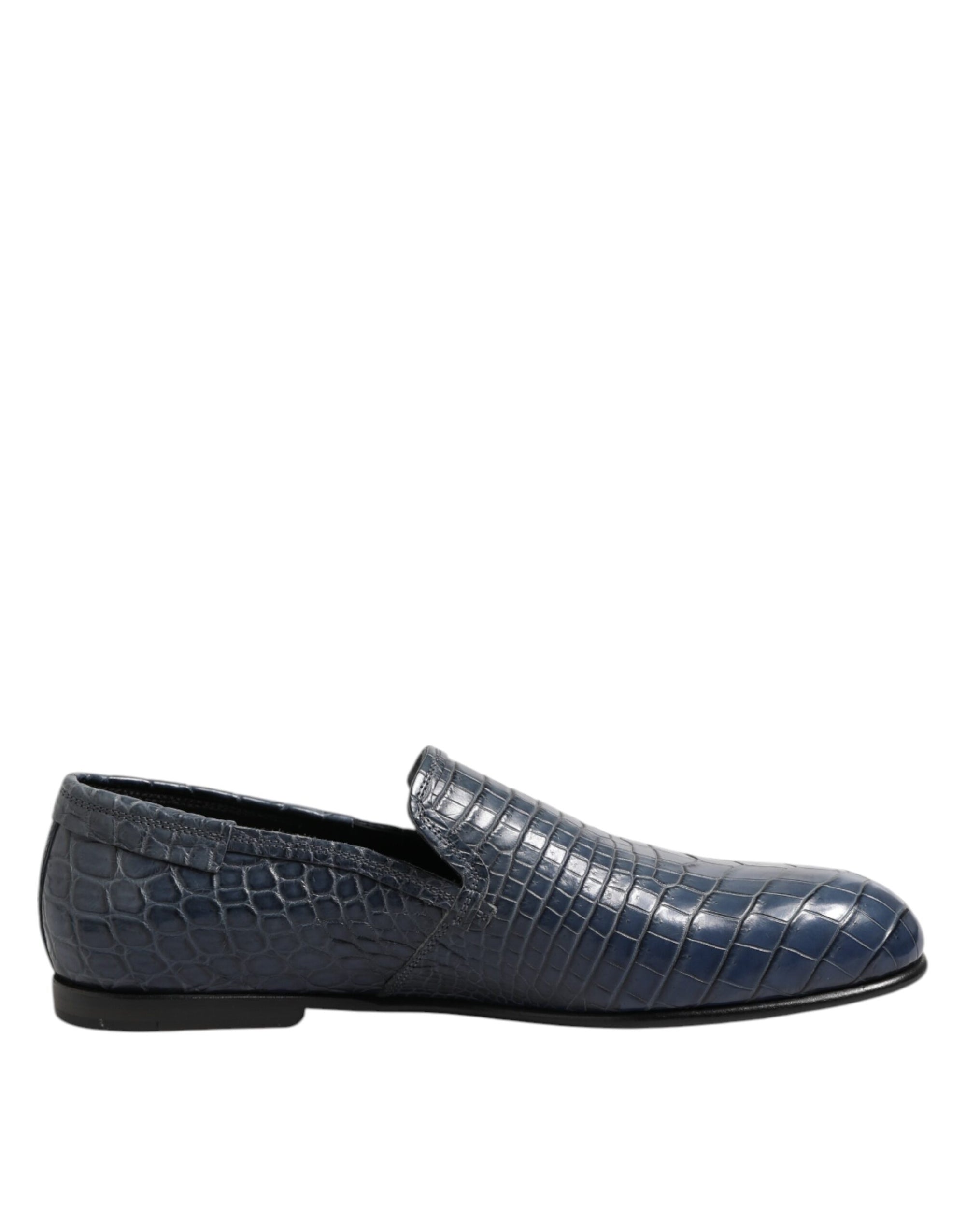 Mocassins à enfiler en cuir exotique bleu Dolce &amp; Gabbana pour hommes