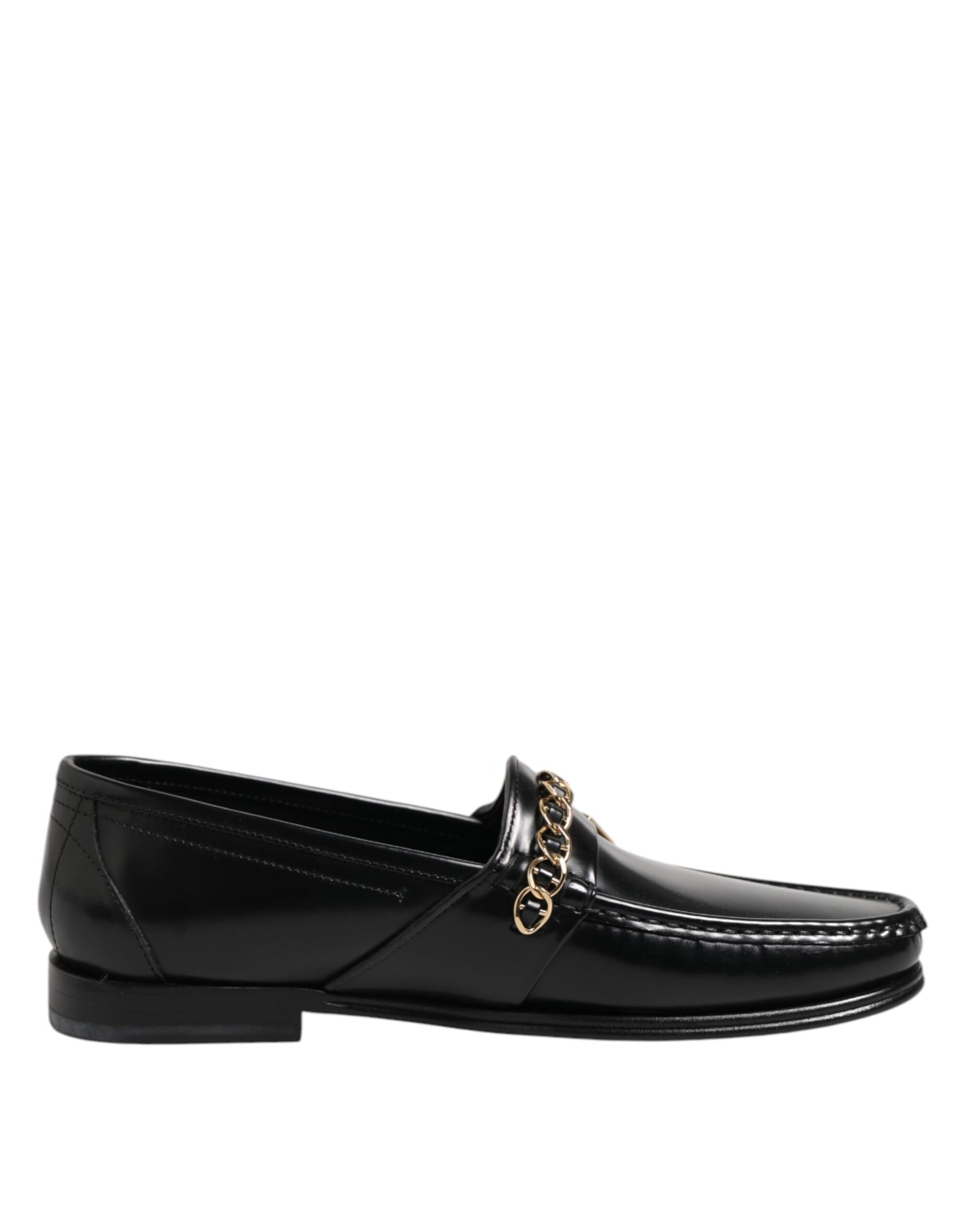 Mocassins à enfiler en cuir noir Dolce &amp; Gabbana pour hommes