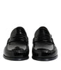 Dolce & Gabbana Black Leather Slip On Loafers Dress Shoes