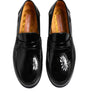 Dolce & Gabbana Black Leather Slip On Loafers Dress Shoes