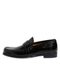 Dolce & Gabbana Black Leather Slip On Loafers Dress Shoes