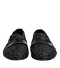 Mocassins à enfiler en cuir tressé noir Dolce &amp; Gabbana pour homme