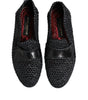 Mocassins à enfiler en cuir tressé noir Dolce &amp; Gabbana pour homme