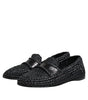 Mocassins à enfiler en cuir tressé noir Dolce &amp; Gabbana pour homme