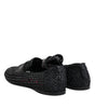 Mocassins à enfiler en cuir tressé noir Dolce &amp; Gabbana pour homme