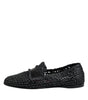 Mocassins à enfiler en cuir tressé noir Dolce &amp; Gabbana pour homme