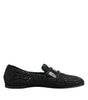 Mocassins à enfiler en cuir tressé noir Dolce &amp; Gabbana pour homme