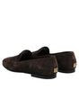 Mocassins à enfiler en cuir velours marron Dolce &amp; Gabbana