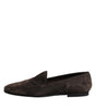 Mocassins à enfiler en cuir velours marron Dolce &amp; Gabbana