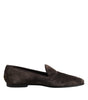 Mocassins à enfiler en cuir velours marron Dolce &amp; Gabbana