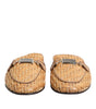 Dolce & Gabbana Beige Rattan Flat Mule Men Sandals Shoes