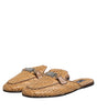 Dolce & Gabbana Beige Rattan Flat Mule Men Sandals Shoes