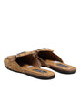 Dolce & Gabbana Beige Rattan Flat Mule Men Sandals Shoes
