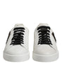 Dolce &amp; Gabbana White Black Leather Lace Up Sneakers Shoes