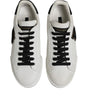 Dolce &amp; Gabbana White Black Leather Lace Up Sneakers Shoes