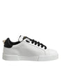 Dolce & Gabbana White Leather Heart Print Sneakers Shoes