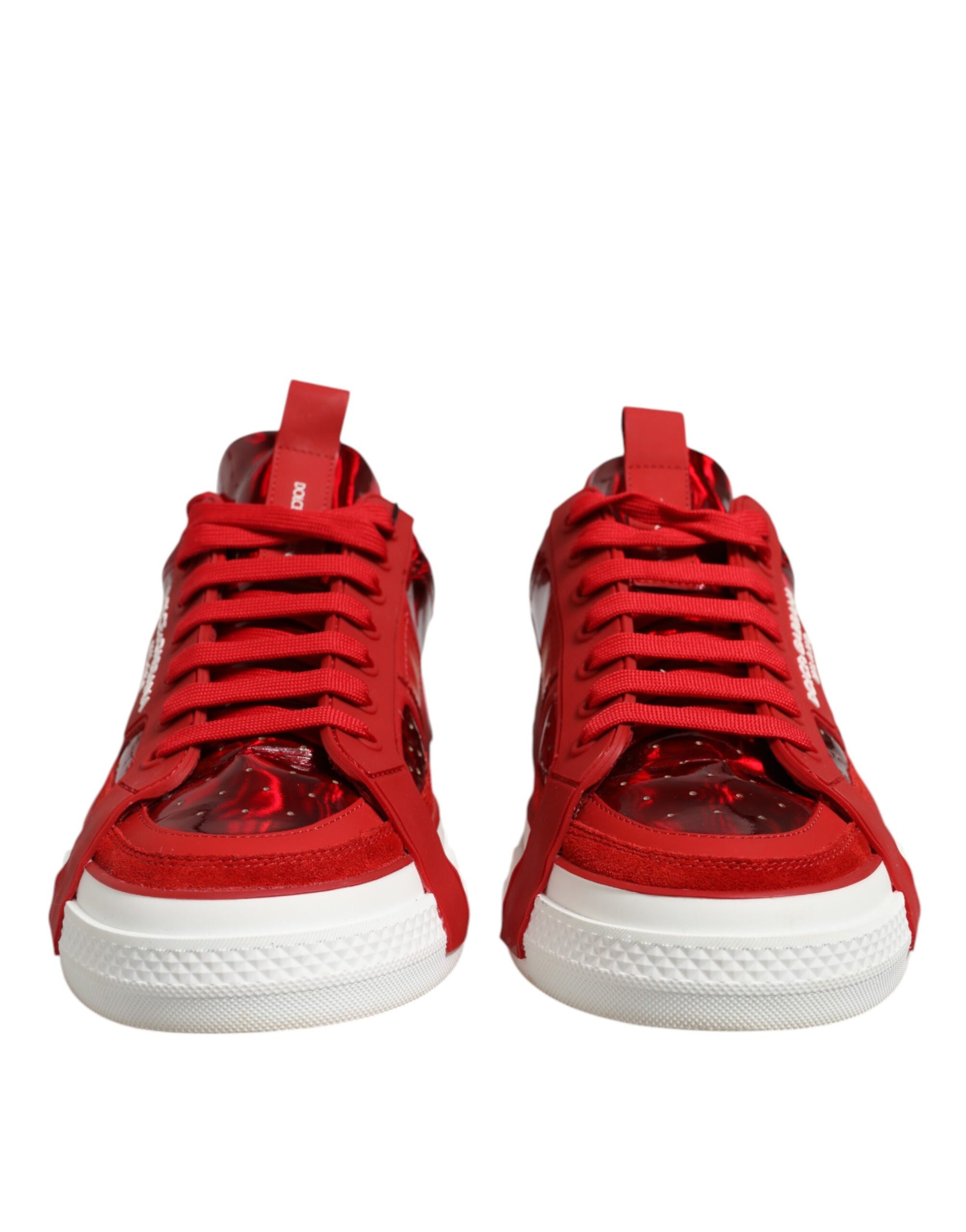 Baskets basses à lacets Dolce &amp; Gabbana pour homme avec logo rouge