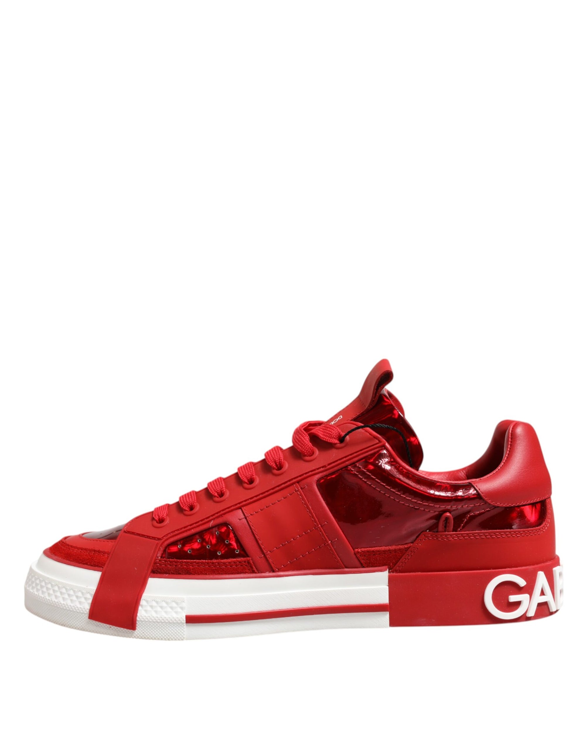 Baskets basses à lacets Dolce &amp; Gabbana pour homme avec logo rouge