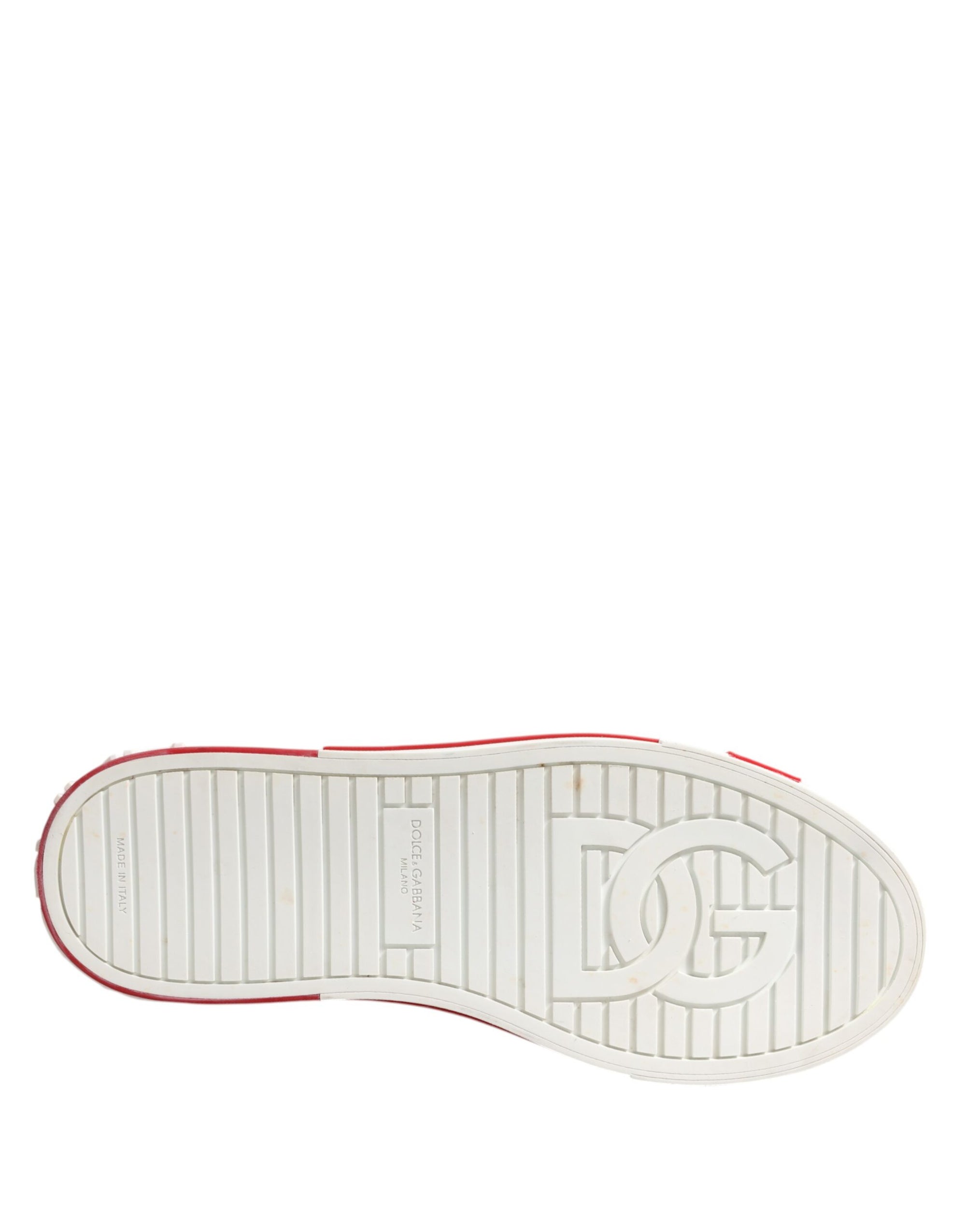 Baskets basses à lacets Dolce &amp; Gabbana pour homme avec logo rouge
