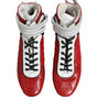 Dolce & Gabbana Red Quilted Leather Lace Up Sneakers Shoes