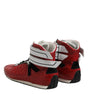 Dolce & Gabbana Red Quilted Leather Lace Up Sneakers Shoes