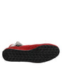 Dolce & Gabbana Red Quilted Leather Lace Up Sneakers Shoes