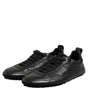 Dolce & Gabbana Black Leather Lace Up Low Top Sneakers Shoes