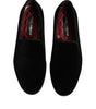 Dolce & Gabbana Black Velvet Slip On Loafers Formal Shoes