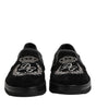 Mocassins noirs à couronne brodée Dolce &amp; Gabbana