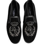 Mocassins noirs à couronne brodée Dolce &amp; Gabbana