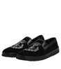 Mocassins noirs à couronne brodée Dolce &amp; Gabbana