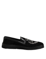 Mocassins noirs à couronne brodée Dolce &amp; Gabbana