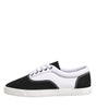 Dolce & Gabbana Black Cotton Canvas Lace Up Men Sneakers Shoes