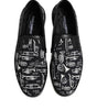 Dolce & Gabbana Black Slip On Printed Men Loafers Shoes