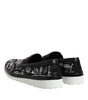 Dolce & Gabbana Black Slip On Printed Men Loafers Shoes