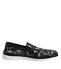 Dolce & Gabbana Black Slip On Printed Men Loafers Shoes