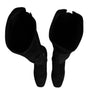 Dolce & Gabbana Black Suede Leather Knee High Boots Shoes