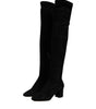 Dolce & Gabbana Black Suede Leather Knee High Boots Shoes