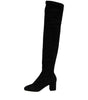 Dolce & Gabbana Black Suede Leather Knee High Boots Shoes