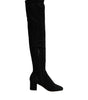 Dolce & Gabbana Black Suede Leather Knee High Boots Shoes