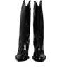 Bottes hautes en cuir de veau noir avec logo Dolce &amp; Gabbana