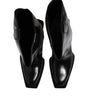 Bottes hautes en cuir de veau noir avec logo Dolce &amp; Gabbana