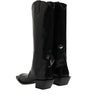 Bottes hautes en cuir de veau noir avec logo Dolce &amp; Gabbana