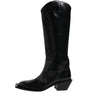 Bottes hautes en cuir de veau noir avec logo Dolce &amp; Gabbana